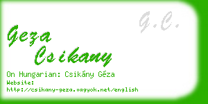 geza csikany business card